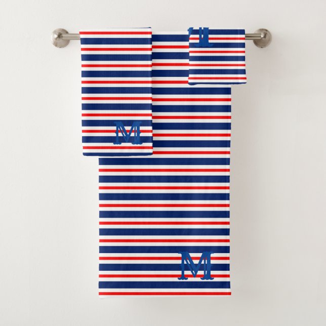 Summer Stripes Mit Monogramm Ocean Badhandtuch Set (Insitu)