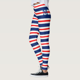 Summer Stripes Mit Monogramm Ocean Leggings