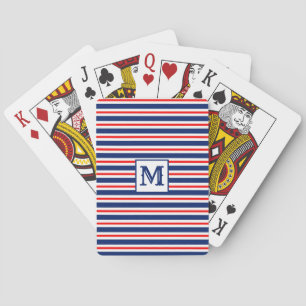 Summer Stripes Mit Monogramm Ocean Spielkarten