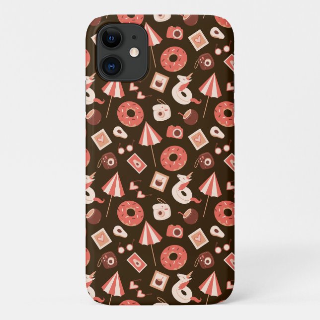 Summer Stuff Chocolate Brown Hintergrund Case-Mate iPhone Hülle (Rückseite)