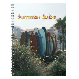 Summer Suite Surfboards & Palmen Notizblock