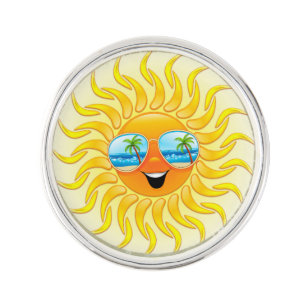Summer Sun Cartoon mit Sonnenbrille Anstecknadel