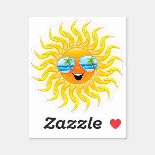 Summer Sun Cartoon mit Sonnenbrille Aufkleber