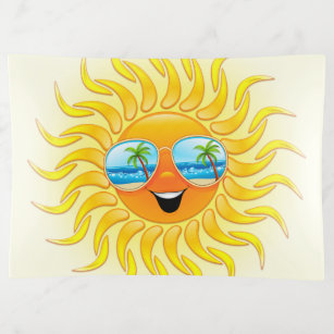 Summer Sun Cartoon mit Sonnenbrille Dekoschale