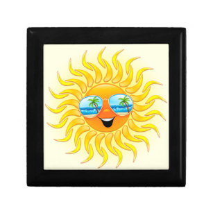 Summer Sun Cartoon mit Sonnenbrille Erinnerungskiste