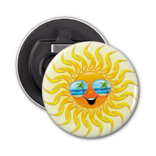 Summer Sun Cartoon mit Sonnenbrille Flaschenöffner