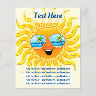 Summer Sun Cartoon mit Sonnenbrille Flyer