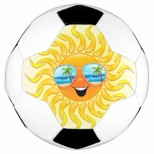 Summer Sun Cartoon mit Sonnenbrille Fußball
