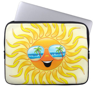 Summer Sun Cartoon mit Sonnenbrille Laptopschutzhülle