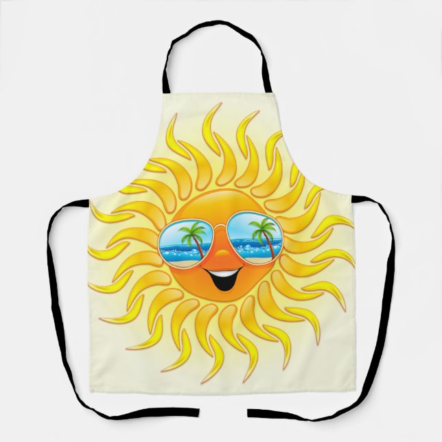 Summer Sun Cartoon mit Sonnenbrille Schürze (Vorderseite)