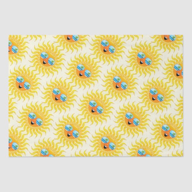 Summer Sun Cartoon mit Sonnenbrille Seidenpapier (Vorderseite)