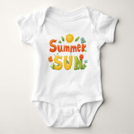 Summer Sun Illustration Baby Strampler