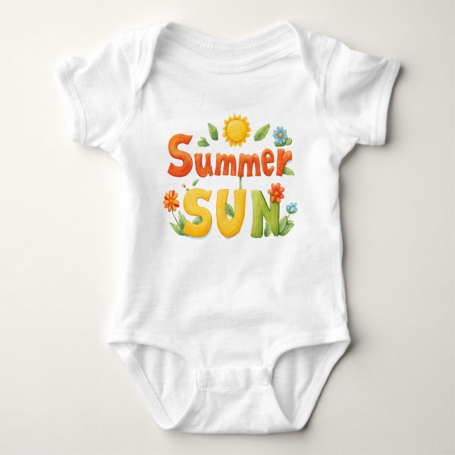 Summer Sun Illustration Baby Strampler (Vorderseite)