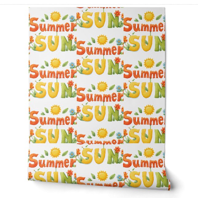 Summer Sun Illustration Tapete (Abrollen)
