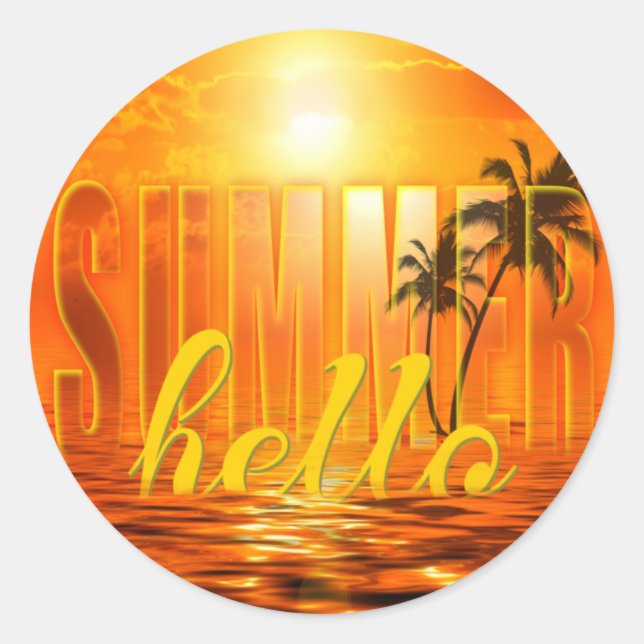 Summer Sun Travel Runder Aufkleber (Vorderseite)