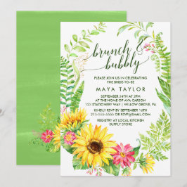 Summer Sunflower Kraut Brunch und Bubbly Einladung