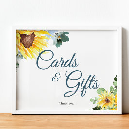 Summer Sunflower Tabletop Unterschrift Poster