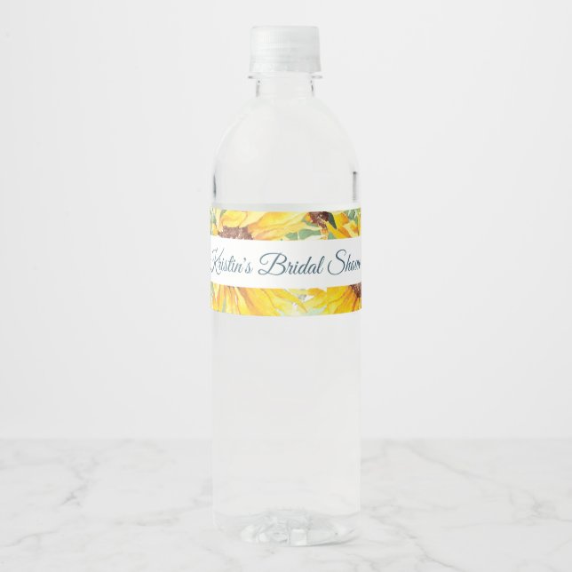 Summer Sunflower Water Flasche Label (Vorderseite)