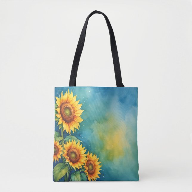 Summer Sunflower Watercolor Tasche (Vorderseite)