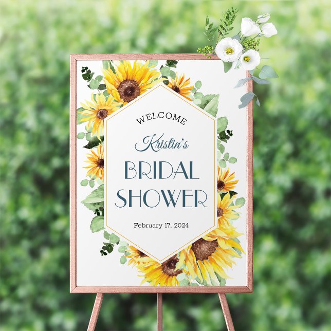 Summer Sunflower Wedding Willkommenszeichen Poster (Von Creator hochgeladen)