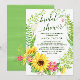 Summer Sunflower Wreath Brautparty Einladung