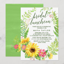 Summer Sunflower Wreath Bridal Luncheon Einladung