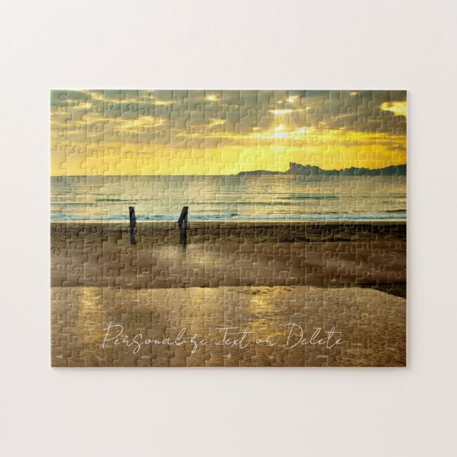 Summer Sunset Beach Landschaft Personalisiert (Horizontal)