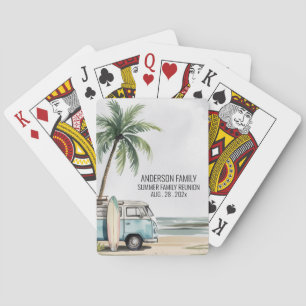 Summer Sunset Beach Palm Tree Family Wiedersehen P Spielkarten