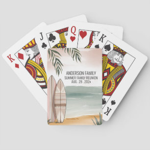 Summer Sunset Beach Palm Tree Family Wiedersehen P Spielkarten
