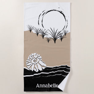 Summer Sunset Dune Sand Sea Muschel Name Strandtuch