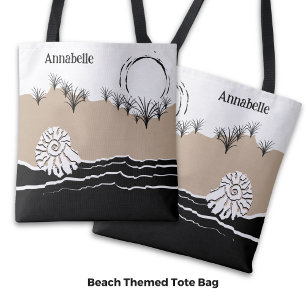 Summer Sunset Dune Sand Sea Muschel Name Tasche