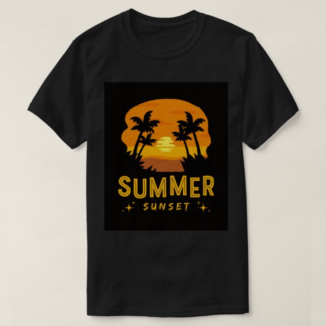 Summer Sunset Illustration T-Shirt (Design vorne)