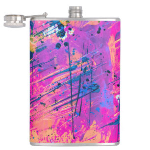 Summer Sunset Spritzer Paint Abstrakt Flachmann
