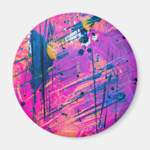 Summer Sunset Spritzer Paint Abstrakt Magnet