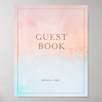 Summer Sunset Watercolor Gästebuchunterschrift Poster
