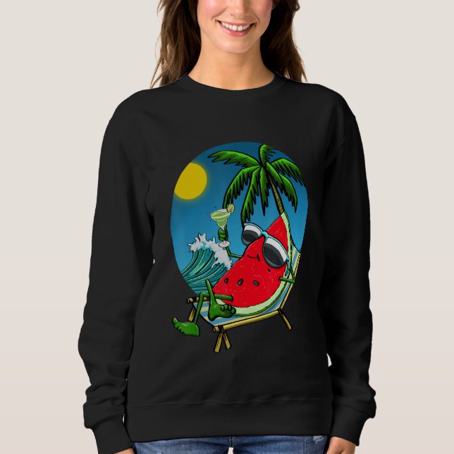 Summer Sunset Watermelon Women Water Fruit Love Sweatshirt (Vorderseite)