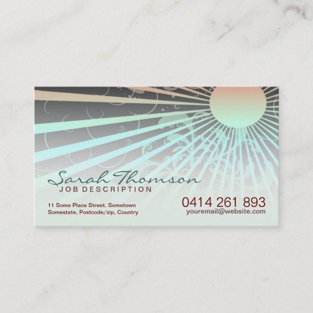 Summer Sunshine Business Card Visitenkarte (Vorderseite)