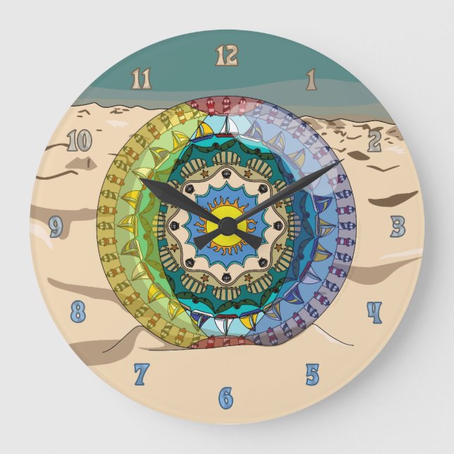 Summer Sunshine Clock Große Wanduhr (Vorderseite)