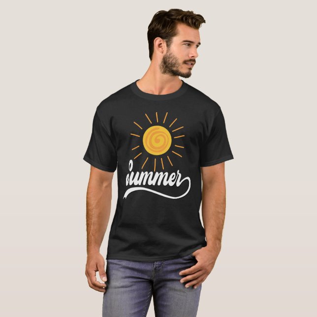 Summer Sunshine Design Men's Black T-Shirt (Vorne ganz)