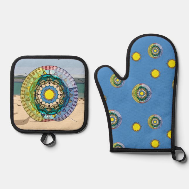 Summer Sunshine Ofenhandschuh & Topflappen-Set (Vorderseite)
