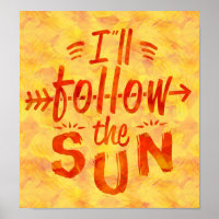 Summer Sunshine Orange Paint folgen Sun Typografie
