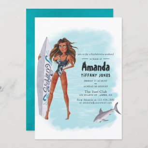 Summer Surf Beach Bachelorette Week-end Invitation