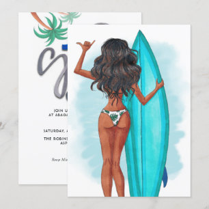 Summer Surf Beach Urlaub Geburtstagsparty Einladun Einladung