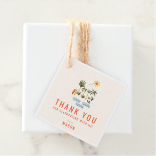 Summer Surf Geburtstagsparty Danke Ihnen für Tags Geschenkanhänger