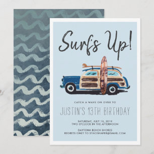 Summer Surf Party Vintage Car Einladung