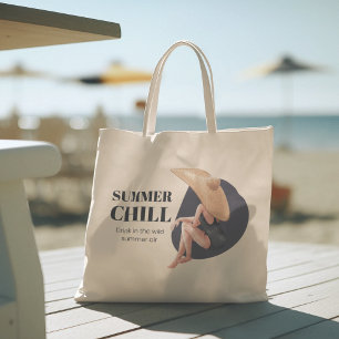 Summer Surfer Beach Girl Jumbo Stoffbeutel