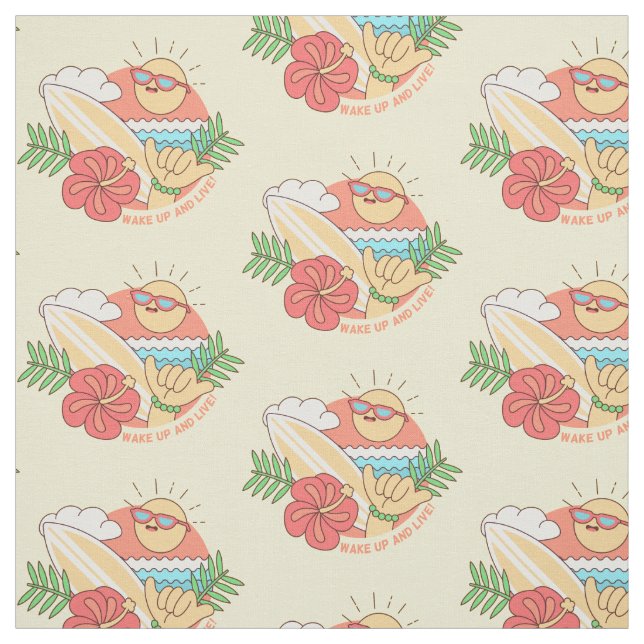 Summer Surfer Sondergewebe Stoff (Muster)