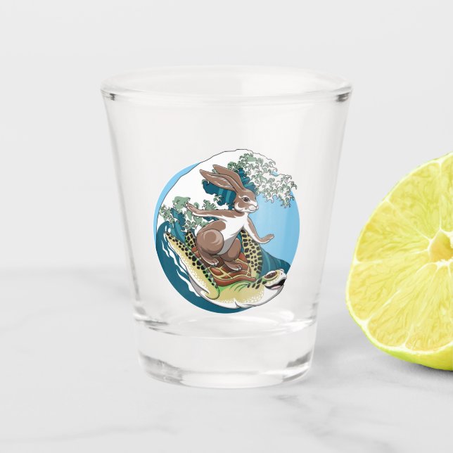 Summer Surfing - Illustration über Schildkröten un Schnapsglas (Vorderseite)