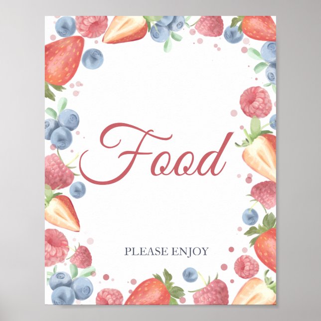 Summer Sweet Berry Birthday Food Poster (Vorne)