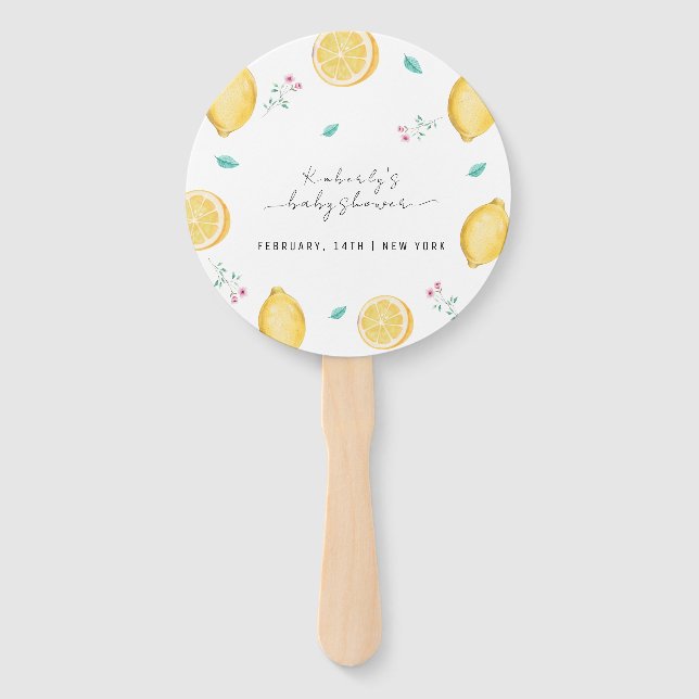 Summer Sweet Lemon Citrus Fruit Baby Dusche Fächer (Vorderseite)